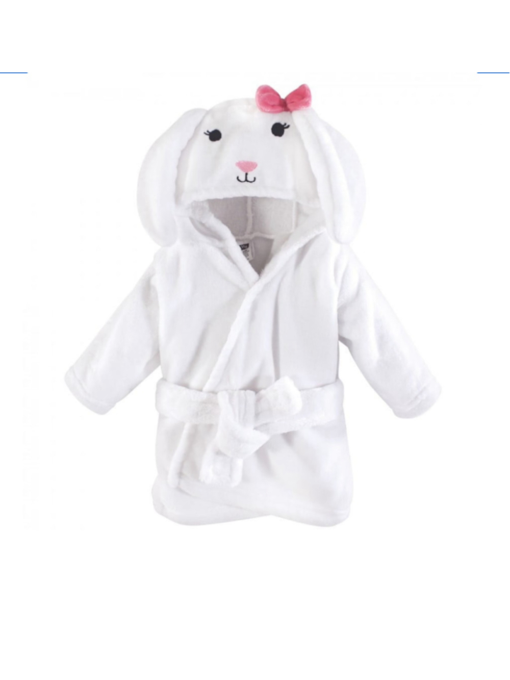 Hudson Baby Infant Plush Animal Face Bathrobe, Bunny, 0-9 Months
